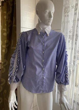 Сорочка в смужку з перлами сорочка блуза розмір 484 фото