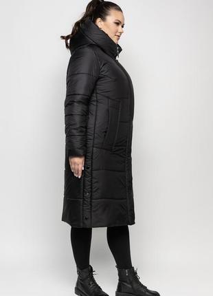 Тепле жіноче зимове пальто в 3 кольорах батал з 48 по 58 розмір2 фото