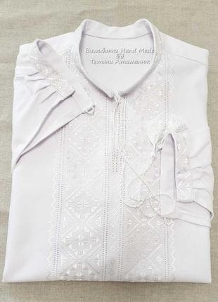 Чоловіча вишиванка ручної роботи  на домотканому полотні  "панська"