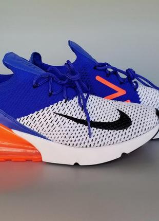 Кросівки оригінал nike air max 270 flyknit "blue racer/total crimson" ao1023-101 літні1 фото