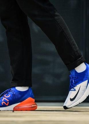 Кросівки оригінал nike air max 270 flyknit "blue racer/total crimson" ao1023-101 літні3 фото