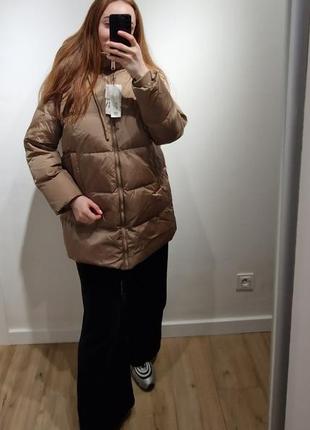 Пуховик zara xs беж и черный