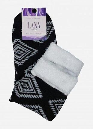 Набор носков лана орнамент махра 36-40 5 пар черный/белый3 фото