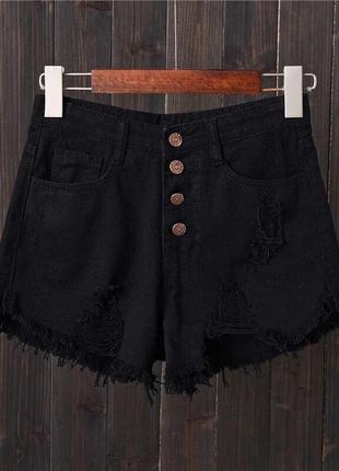 Чорні джинсові шорти