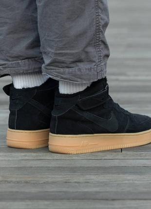 Зимние женские кроссовки nike air force 1 winter black brown (мех) 37-38-39-413 фото