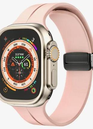 Ремешок для apple watch 38/40/41 мм с магнитной застежкой (розовый)