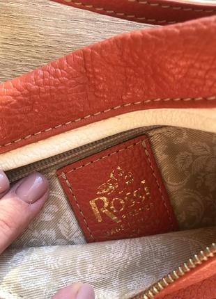 Кожаная сумочка кросс-боди оранжевая vitto rossi6 фото