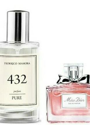 Духи женские fm pure 432 christian dior miss dior, 50 мл