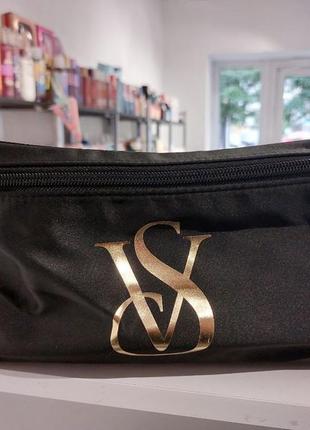 Косметичка для одежды и косметики victoria's secret black cosmetic bag2 фото