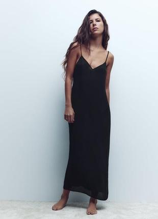 Платье: черное платье с подкладом zara new