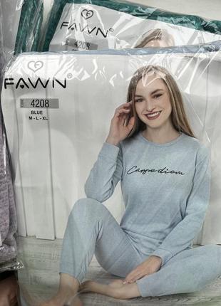 Пижама женская трикотаж+байка турецкого производителя fawn3 фото