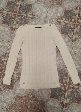 Білий в'язаний светр lauren ralph lauren