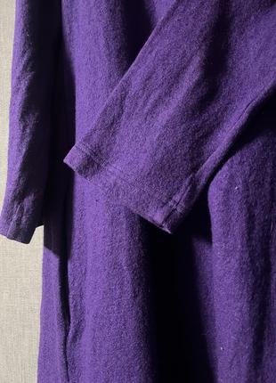 Шерстяное шерстяное фиолетовое платье cos с карманами