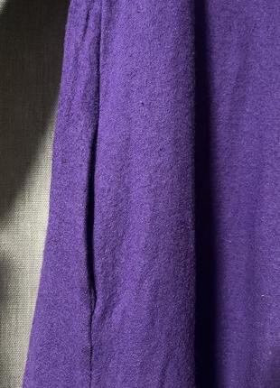 Шерстяное шерстяное фиолетовое платье cos с карманами