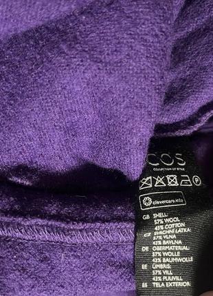 Шерстяное шерстяное фиолетовое платье cos с карманами