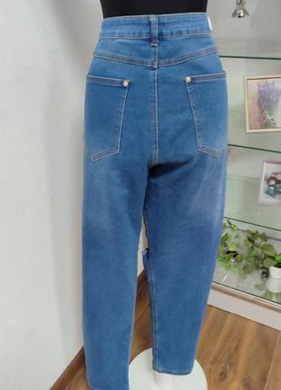 Стильные джинсы высокая посадка,рваные стрейчевые, батальные4 фото