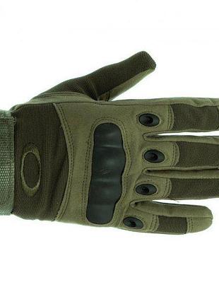 Тактические перчатки закрытые полнопалые oakley xl олива + подарок тактический нож с ammunation