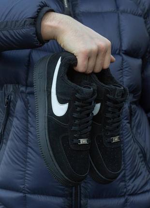 Зимние мужские кроссовки nike air force 1 winter black (мех) 42-43-44-452 фото