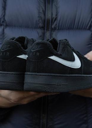 Зимние мужские кроссовки nike air force 1 winter black (мех) 42-43-44-455 фото