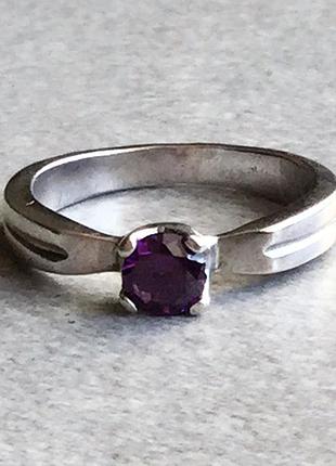 Каблучка, б/в, срібло 925 , р.15,5, вага 2,28 , аметист
