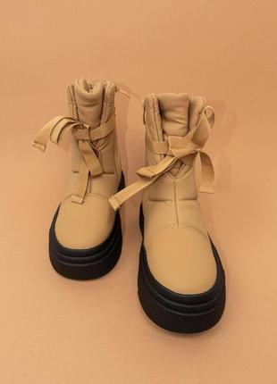 Зимове взуття для дівчинки коричневі чобітки дутики черевики 37 детские зимние сапоги jong gol2 фото