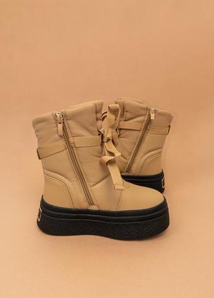 Зимове взуття для дівчинки коричневі чобітки дутики черевики 37 детские зимние сапоги jong gol6 фото