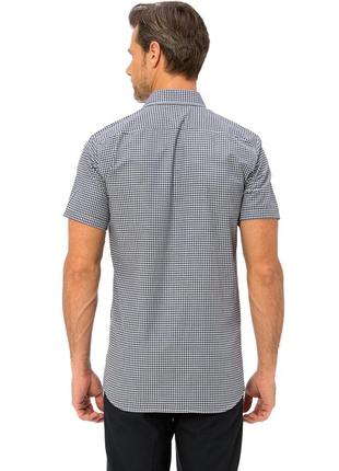 Мужская рубашка lc waikiki с коротким рукавом, в темно-синюю клетку, с карманом на груди2 фото