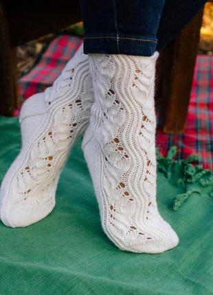 Шкарпеточки в'язані ажурні теплі
