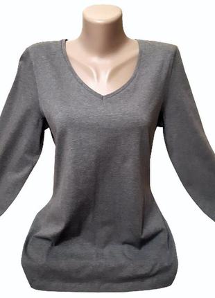 L-3xl футболка с длинными рукавами, хлопок 95%, серая футболка под свитер, отличное качество2 фото