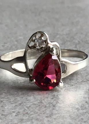 Кільце, б/у, срібло 925 , р. 20, циркони