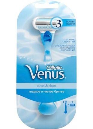 Бритва жіноча gillette venus з 2 змінними касетами