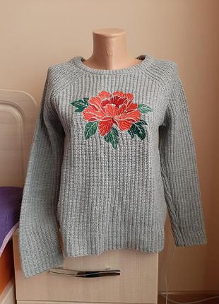 Теплая зимняя кофта туника светр свитшот