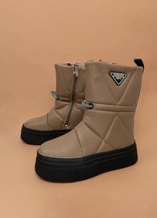Зимове взуття для дівчинки коричневі чобітки дутики черевики 30-35 детские зимние сапоги jong golf1 фото