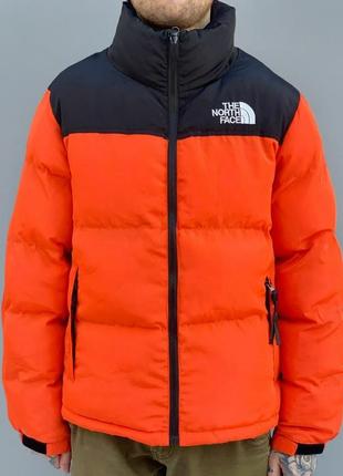 Зимова куртка the north face nuptse jacket 700 black помаранчева чоловіча / жіноча пуховик