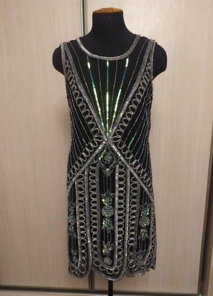 Плаття в стилі 20-х років гетсбі. вишивка бісером і паєтками