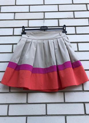 Красивая в разноцветную полоску юбка, с мягкими складками от пояса,хлопок,atmosphere1 фото