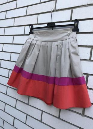 Красивая в разноцветную полоску юбка, с мягкими складками от пояса,хлопок,atmosphere2 фото