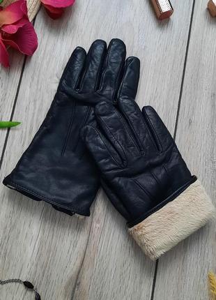Теплые перчатки кожаные, перчатки кожа.3 фото