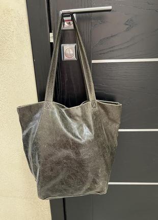 Сумка шкіряна, італія сумка з косметичкою, шкіра лакована6 фото