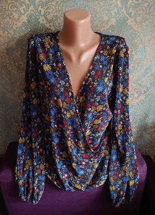 Красива блуза гофре блузка блузочка великий розмір батал 48/50 кофта6 фото