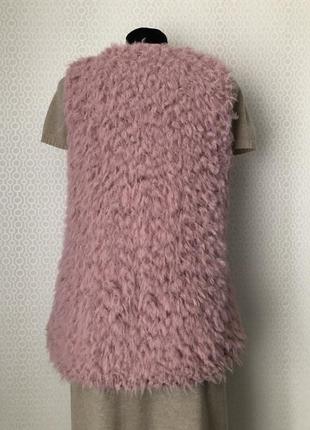 Мохнатый жилет старо-розового цвета от fashion line, размер s (м)4 фото