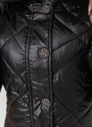 Куртка женская с поясом, цвет черный7 фото