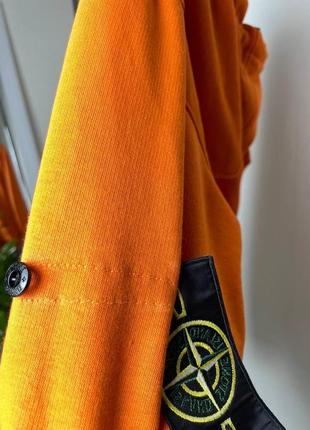 Зип-худи stone island оранжевая / кофта на замке стон айленд4 фото