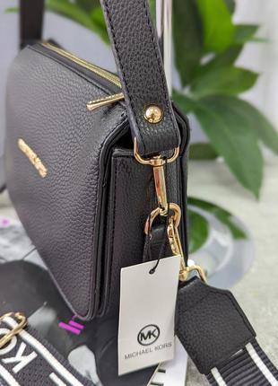 Жіноча сумка крос-боді клатч на плече чорна сумка маленька майкл корс2 фото