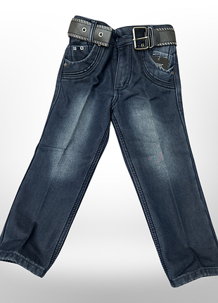 Джинсы на флисе для мальчика 3-16 лет (тёмно - синие)
