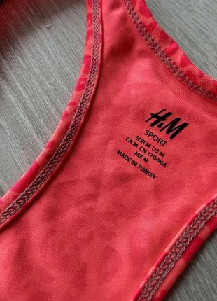 Яркая майка для спорта h&amp;m спортивная майка для тренировок розовая майка для фитнеса леопардовая майка для спорта9 фото