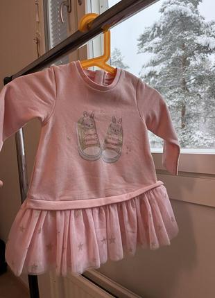 Платье для девочки праздничное розовое юбка из фатина mayoral 72 см