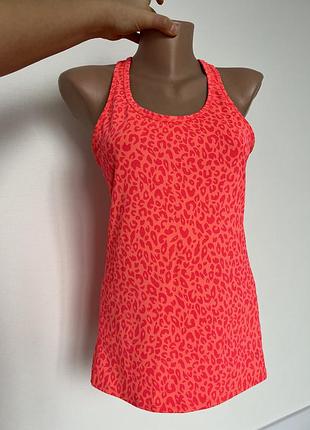 Яркая майка для спорта h&amp;m спортивная майка для тренировок розовая майка для фитнеса леопардовая майка для спорта