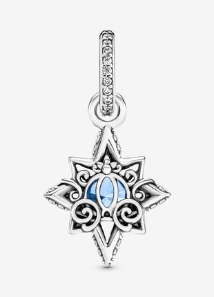 Серебряный шарм   disney cinderella blue star pendant