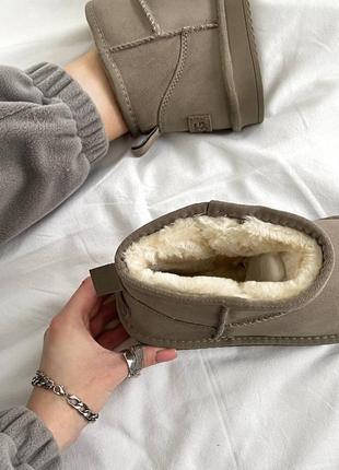 Угги женские ugg ultra mini dark beige7 фото